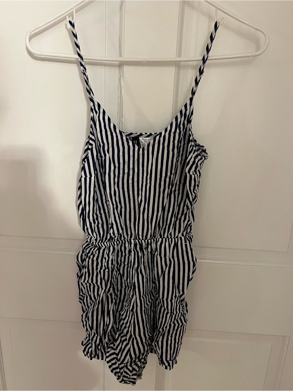 H&M Striped Navy Blue and White Romper SIZE XXXS